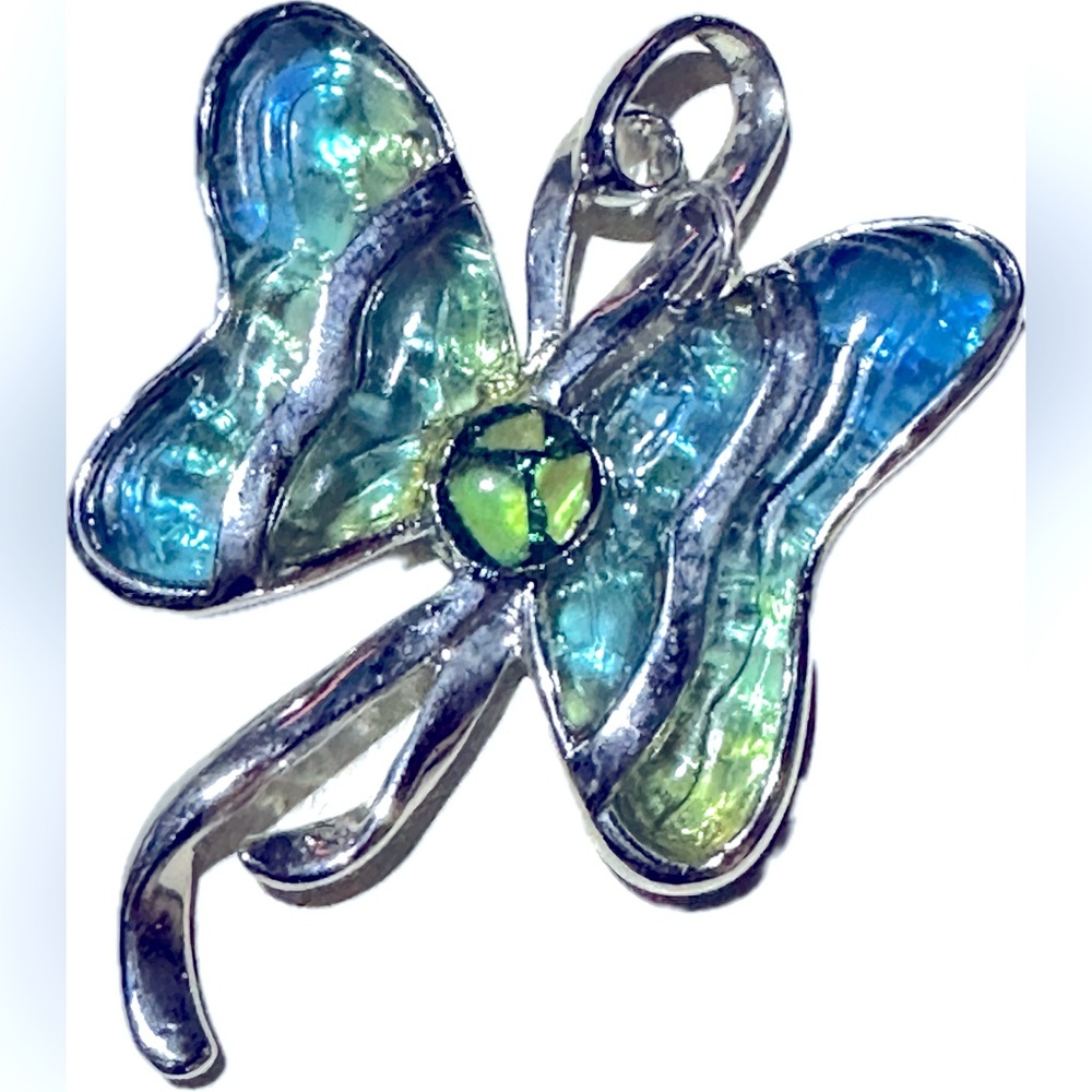 Blue and Green Butterfly Pendant